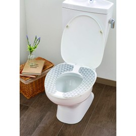 Kokubo Kogyosho Petapon Toilet Seat Monotone (4 Patterns x 1 Pair), Paste Type (Reusable, Washable, OK), Easy to Use, Non-Slip, Suction Sheet, Soft