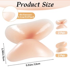 Zaruatu Silicone Shoulder Pads for Women Clothing Soft Adhesive Shoulder Pads for Women Anti Slip Enhancer Shoulder Pads for Jackets Dress Suits (Clear & Skin)