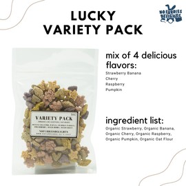 No Furries Delights 100% Organic & All Natural Treat for Rabbit Hamster Guinea Pig Chinchilla Pet Rat Mice Gerbil, Healthy Small Animal Enrichment Bonding Reward Training, Lucky Variety Pack 100g