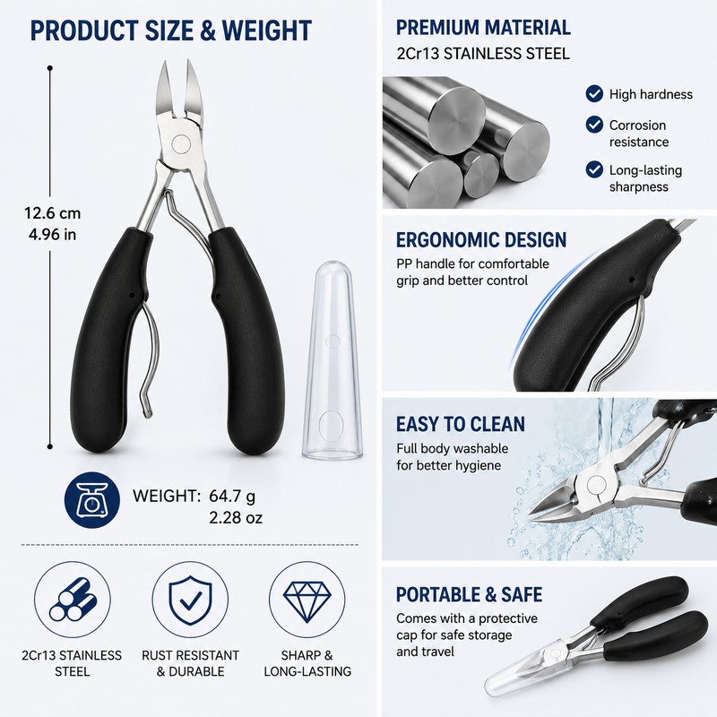 Ingrown Toenail Clippers for Thick & Hard Nails – Precision