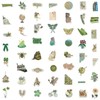50pcs Aesthetic Green Stickers, Waterproof Die-Cut VSCO Sticker Bundle for