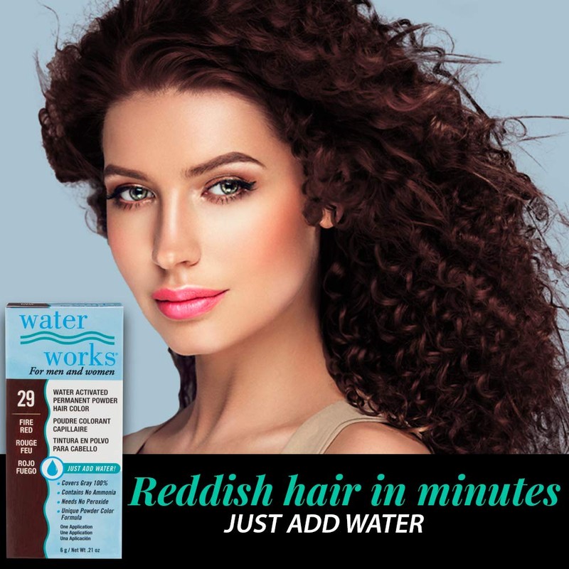 Water Works Hair Color Powder, Fire Red – Permanent Hair