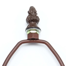 Bieye SS003 Lampshade Lamp Shade Support with Finial for Tiffany Style Stained Glass Table Lamp (Brown 5" High)