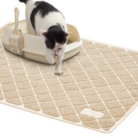 Niubya Premium Cat Litter Mat, 47" Long x 35" Wide, Non-Slip and Waterproof Design, Soft on Paws, Easy to Clean