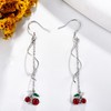 CUPENDA Cherry Earrings Sterling Silver Red Cherry Dangle Drop Earrings