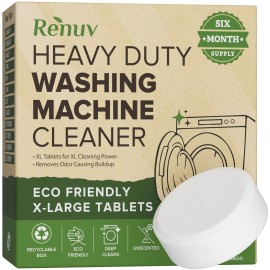 Renuv Heavy Duty Washing Machine Cleaner Descaler Tablets - Deep Cleaning for...
