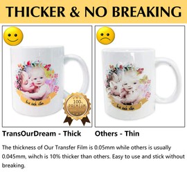 TransOurDream Tru-Waterslide Decal Paper Inkjet Clear 20 Sheets A4 Transparent Water Transfer Paper Printable Waterslide Paper for Tumblers, Mugs, Glasses(W1.0-20)