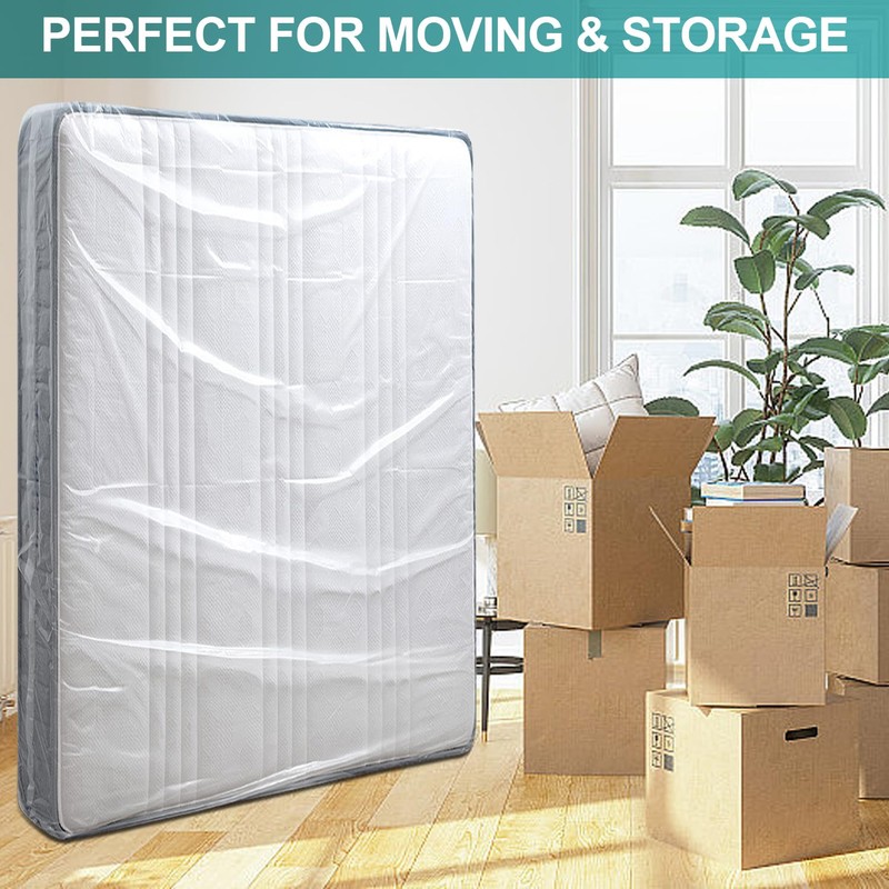 Mattress Bag for Moving Storage - Plastic Mattress Protector Cover,