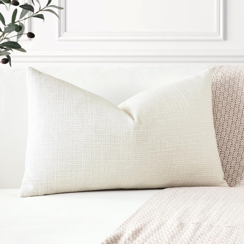 Artscope Linen Cushion Covers Set of 1 Decorative Lumbar Pillowcase