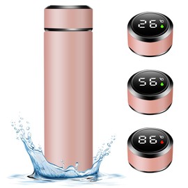 Thermos Flask 500 ml Water Bottle with LED Temperature Display, Vacuum Insulated Cup Water Bottle Made of 316/304 Stainless Steel Thermos Bottles with LED Touch Screen Leak-Proof, BPA-Free for Home