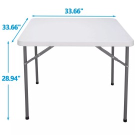 HomGarden 3ft Plastic Folding Table Square Card Utility Table for Picnic Camping