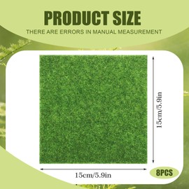 8 Pcs Model Grass, 15cm * 15cm Fake Grass Mat Miniature Garden Ornament Dollhouse Decoration Fake Grass Suitable For Different Scenarios