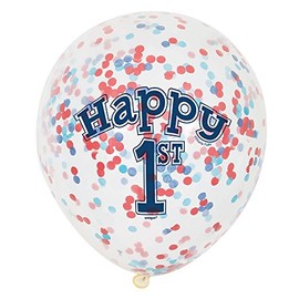 Little Sailor Nautical 1st Birthday Clear Latex Confetti Balloons (30cm) Pack of 6 - Perfect for Milestone Celebrations