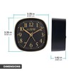 La Crosse Clock 617-379B Black Square Silent Sweeping Analog Alarm