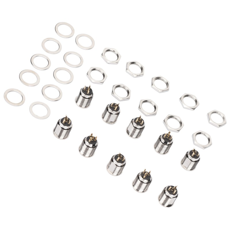 10Pcs XLR Male Socket 4 Pin Metal Panel Mount Male