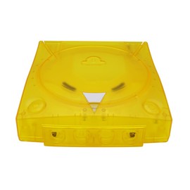 Hzxkqmil Replacement Shell for SEGA Dreamcast DC Retro Video Game Console, Translucent Plastic Housing Case Accessories for Dreamcast DC, Transparent Yellow
