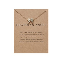 Guardian Angel Wings Pendant Necklace for Women Birthday Christmas Presents for Daughter Granddaughter Good Luck Charms Necklaces for Girls Wing Necklace for Mom Grandma Jewelry