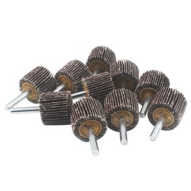 JUNLIXN 10 Pcs 30mm Flap Wheels, 1/4'' Shank 80 Grit Aluminum Oxide Grain Mounted Flap Sanding Wheel for Drill, Grinder, Rotary Tools