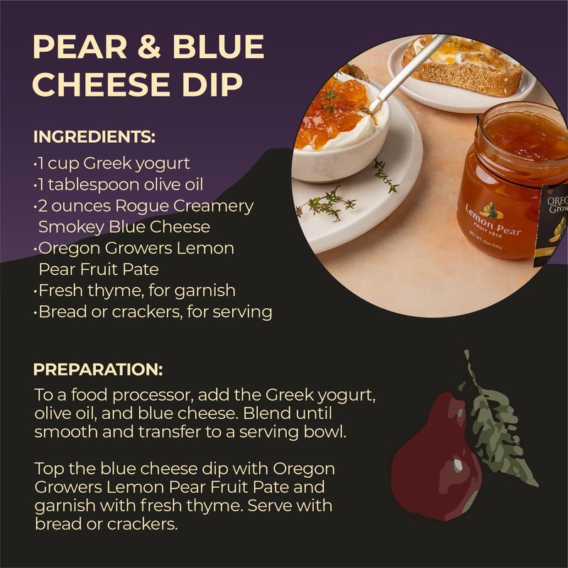 Oregon Growers Lemon Pear Fruit Pate - Lemon Pear Jam,