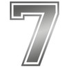 Applicable Pun Varsity Number 7 - Vinyl Decal - Silver