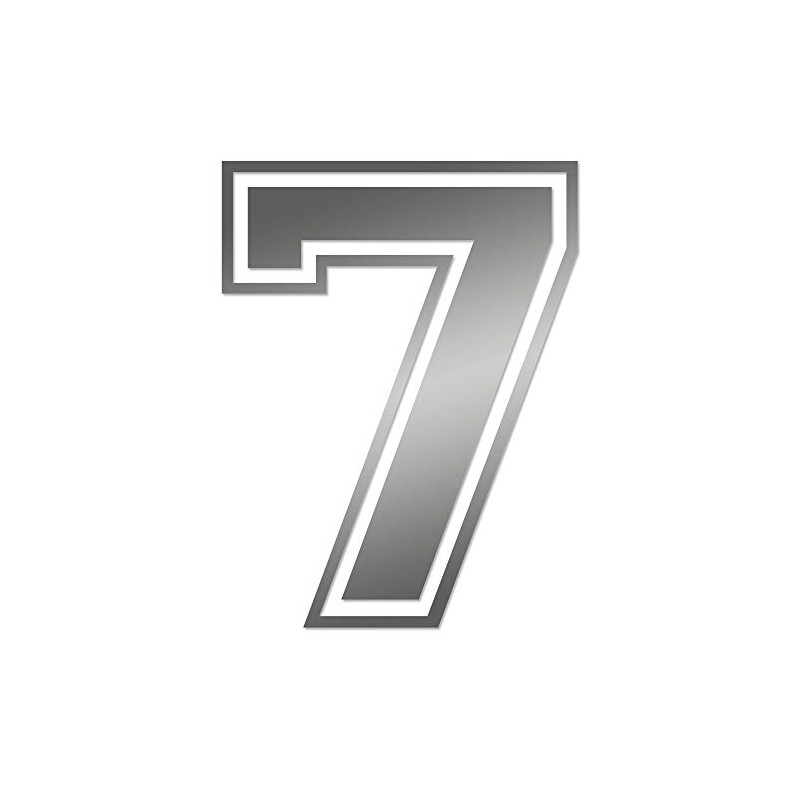 Applicable Pun Varsity Number 7 - Vinyl Decal - Silver