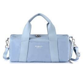 PHSYNI Compact Sports Gym Bag for Women and Men, Cute Mini Duffle Bag with Wet Pocket & Shoes Compartment, Personal Item Travel Workout Bag crossbody/shoulder bag grey pink duffelbag - Color: Sky Blue