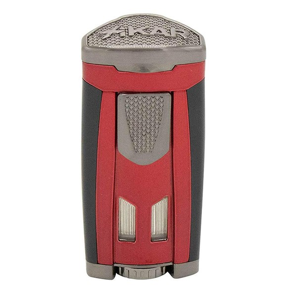 Xikar HP3 Inline Triple Flame Cigar Lighter, Attractive Gift Box, EZ-View Red Fuel Window, Honeycomb Texture, Lifetime Warranty, Daytona Red