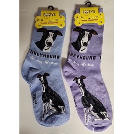 FOOZYS CANINE GREYHOUND DOG PUPPY SOCKS DRESS CASUAL UNISEX SOX PET 2 PAIR NEW