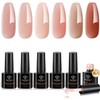 Modelones Builder Gel 6 Colors, 8-in-1 Builder Nail Gel Set