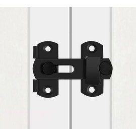 YIDELAI 2-Piece Small Stainless Steel Door Lock flip Lock, Safety Door Latch, Door Bracket Latch (Matte Black)