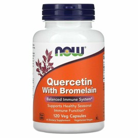 Now Foods Quercetin with Bromelain 120 Veg Capsules GMP Quality Assured, Kosher,