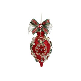 Mark Roberts Christmas 2024 King's Jewel Fancy Finial Ornament 8", Red Frosted