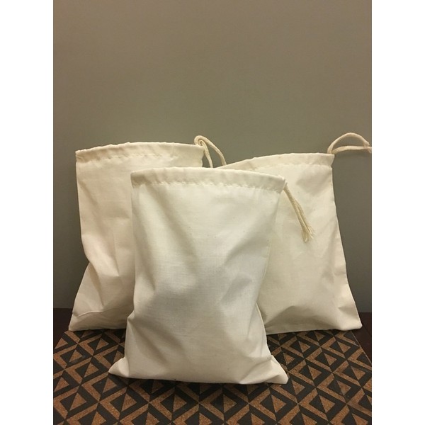 Reusable Eco friendly 12x20 inches 100% Cotton Single Drawstring Muslin