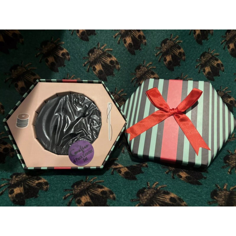 Laika Coraline Button Coaster Set Keepsake Box 2024 4 Silicone