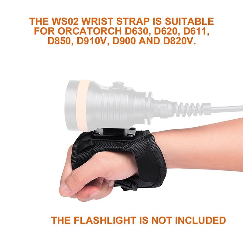 ORCATORCH WS02 Diving Flashlight Wrist Mount Glove Hands Free Dive