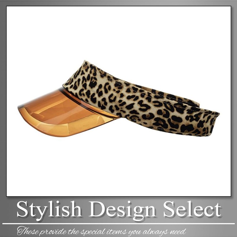 Buzz Selection CAP359 Women's Visor, Sun Visor, Hat, Leopard Pattern,