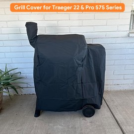 Grill Cover for Traeger 22/Pro 575 Series Grills, Heavy Duty 600D Polyester BAC379 Cover for Traeger 22 Series Grill Cover, Weather Resistant Wood Pellet Smoker Cover Pro 34 Cover