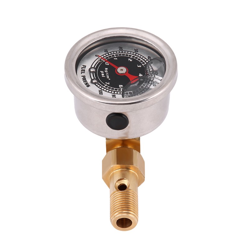 Universal Fuel Pressure Liquid Filled Regulator Gauge Adapter Kit 0-100PSI