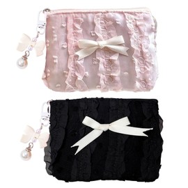 2 Pieces Bow Coin Wallet, Cute Mini, Soft And Simple, Fashionable Multi-Function Storage Bag For Women, Creative Storage Tools.