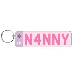 Pixie's Gifts Custom License Plate Keychain - Wooden Number Plate Keyring - Mini Key Ring - Name Keychain - Just Passed Milestones (N4NNY)