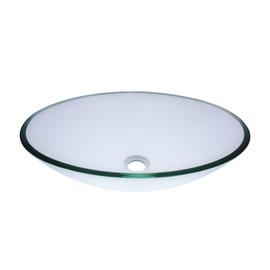 Novatto TIG-8012C Ovale Glass Vessel Bathroom Sink, Clear