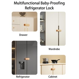 Xylionme 4 Pack Baby Proofing Refrigerator Lock, Child Safety Locks, Cabinet Drawers Lock with Strong Adhesive Tape, Kitchen System Keep Baby's Fingers Safe (4 PCS)