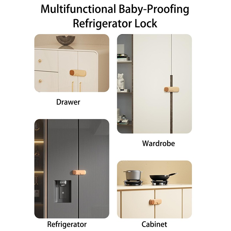 Xylionme 4 Pack Baby Proofing Refrigerator Lock, Child Safety Locks,