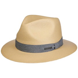 Stetson Mondavo Traveller Toyo Straw Hat - Natural Colour Hat - Elegant Sun Hat with UV Protection - Spring/Summer - For Men and Women, natural