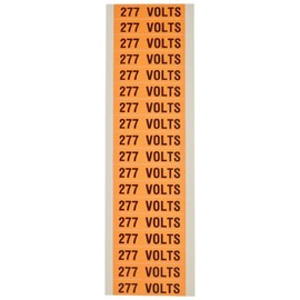 Morris Products 21340 Voltage Marker, 277V Legend (Pack of 5 Cards, with 18 Markers Per Card)