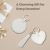 Everwish Creations Leather Keyring Set – Circle and Heart Tassel