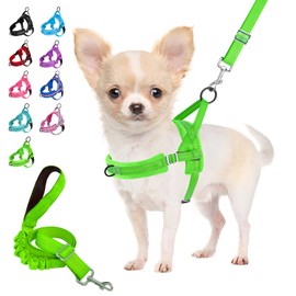 Eyein No-Pull Dog Harness with Lead, Soft Padded Reflective Adjustable Chest Harness for Puppies, Small Dogs, Large Dogs, Pets, Cats (Green, S)