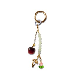 Cherry Keychain Bow Beaded Keychain Bag Charms for Handbags Cute Purse Charms Fruit Accessories Gifts for Women