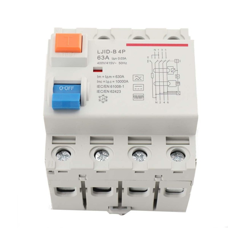 QAVODB FI Switch 63A 30mA 10kA TY-B 4-Pin FI Circuit