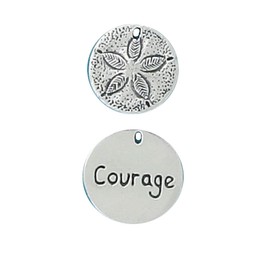 Basic Spirit Pocket Token Coin - Sanddollar Courage Small Spirit Shell - Handcrafted Pewter, Love Gift for Beach Ocean Coastal Lover Coin Collecting